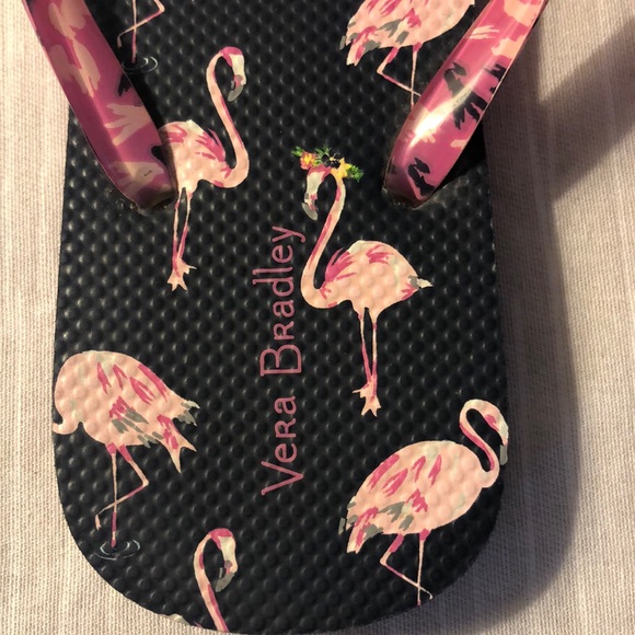 Vera Bradley Flip Flops flamingo SZ 5/6 - Picture 2 of 6